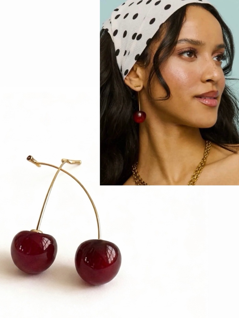 🍒3/$30 New Anthropologie Dark Red Cherry Drop Earrings